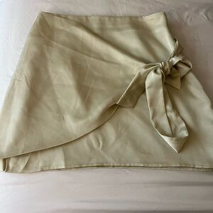 Satin overlay mini skirt